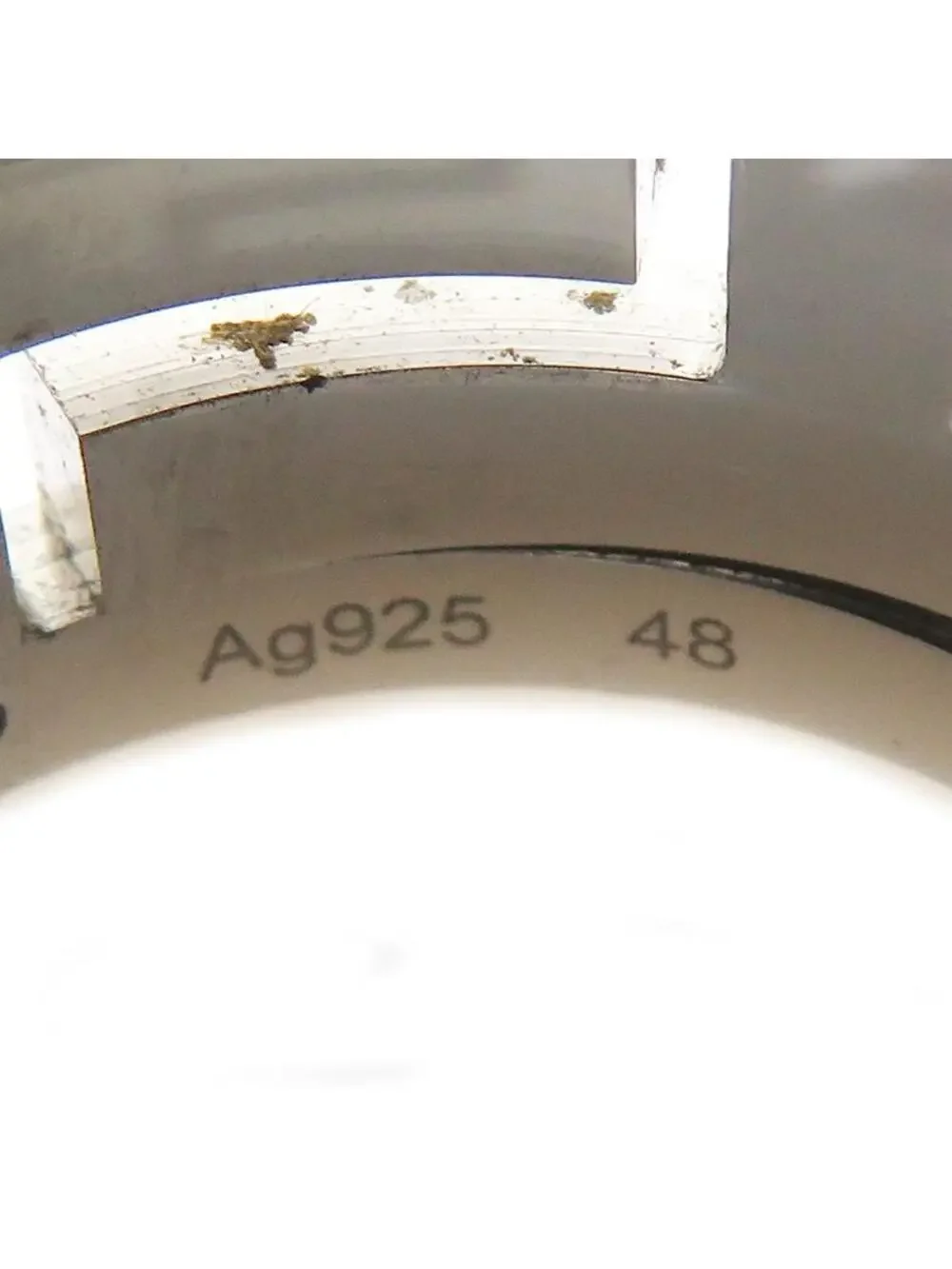 Auth Hermes Move H Ring Silver/Pink #303132H17B